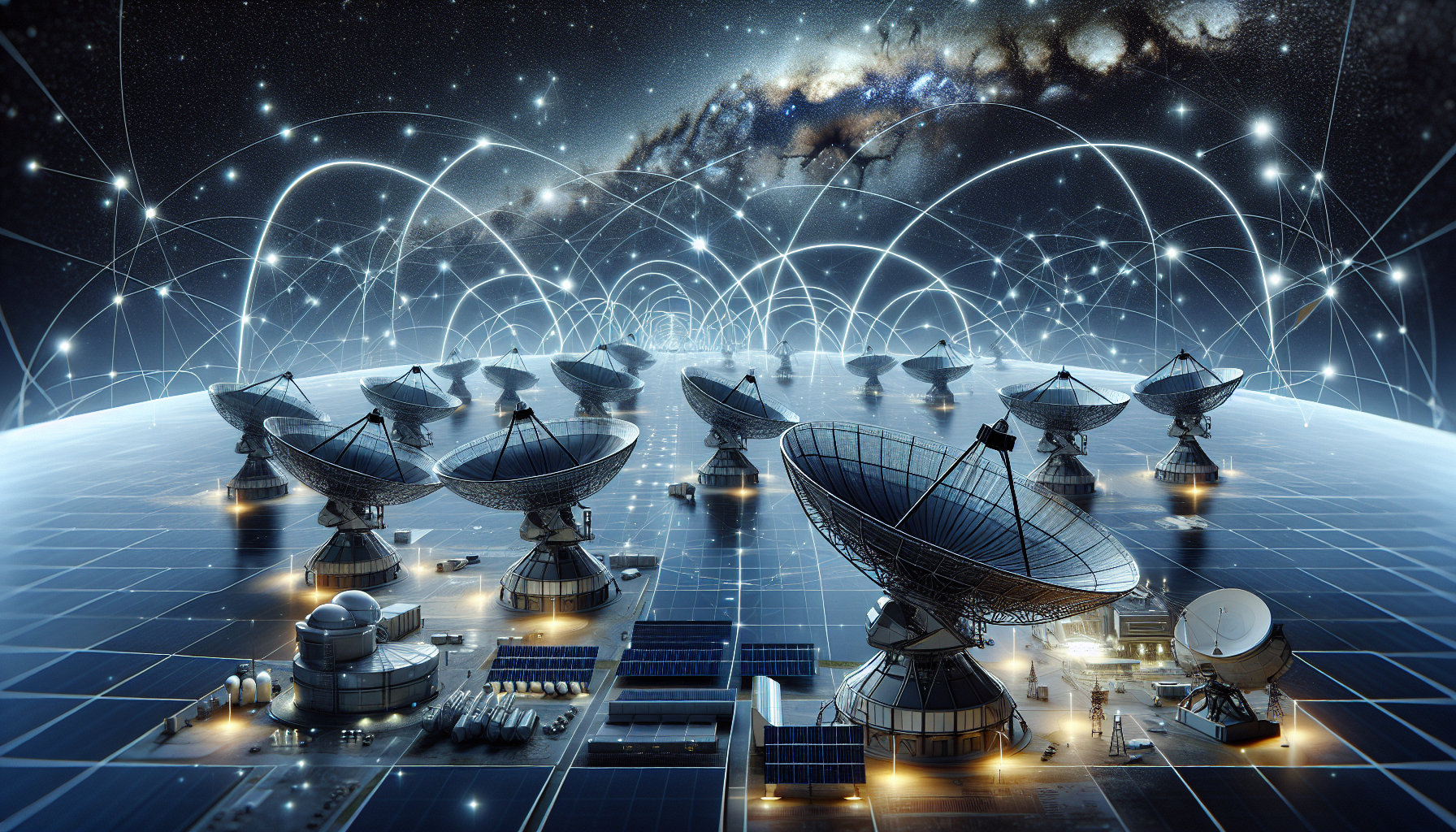 VLBI天文望遠鏡陣列夜景