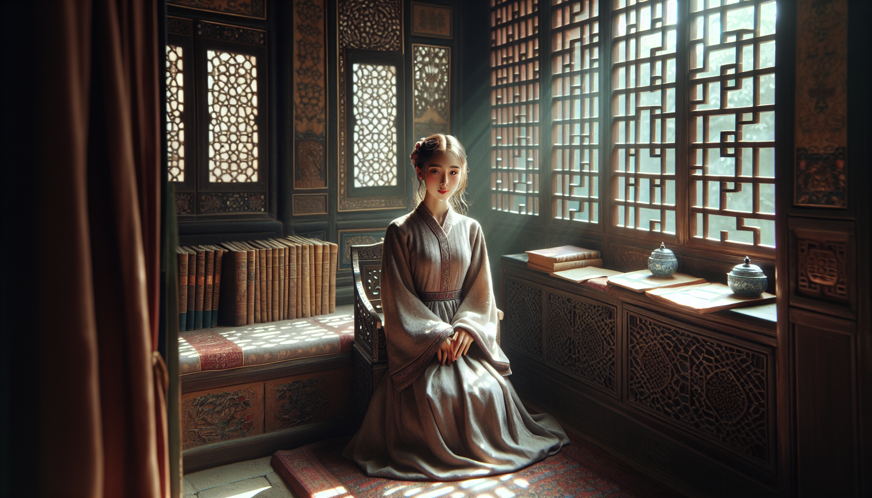 還珠格格劇照,晴兒展現溫婉氣質