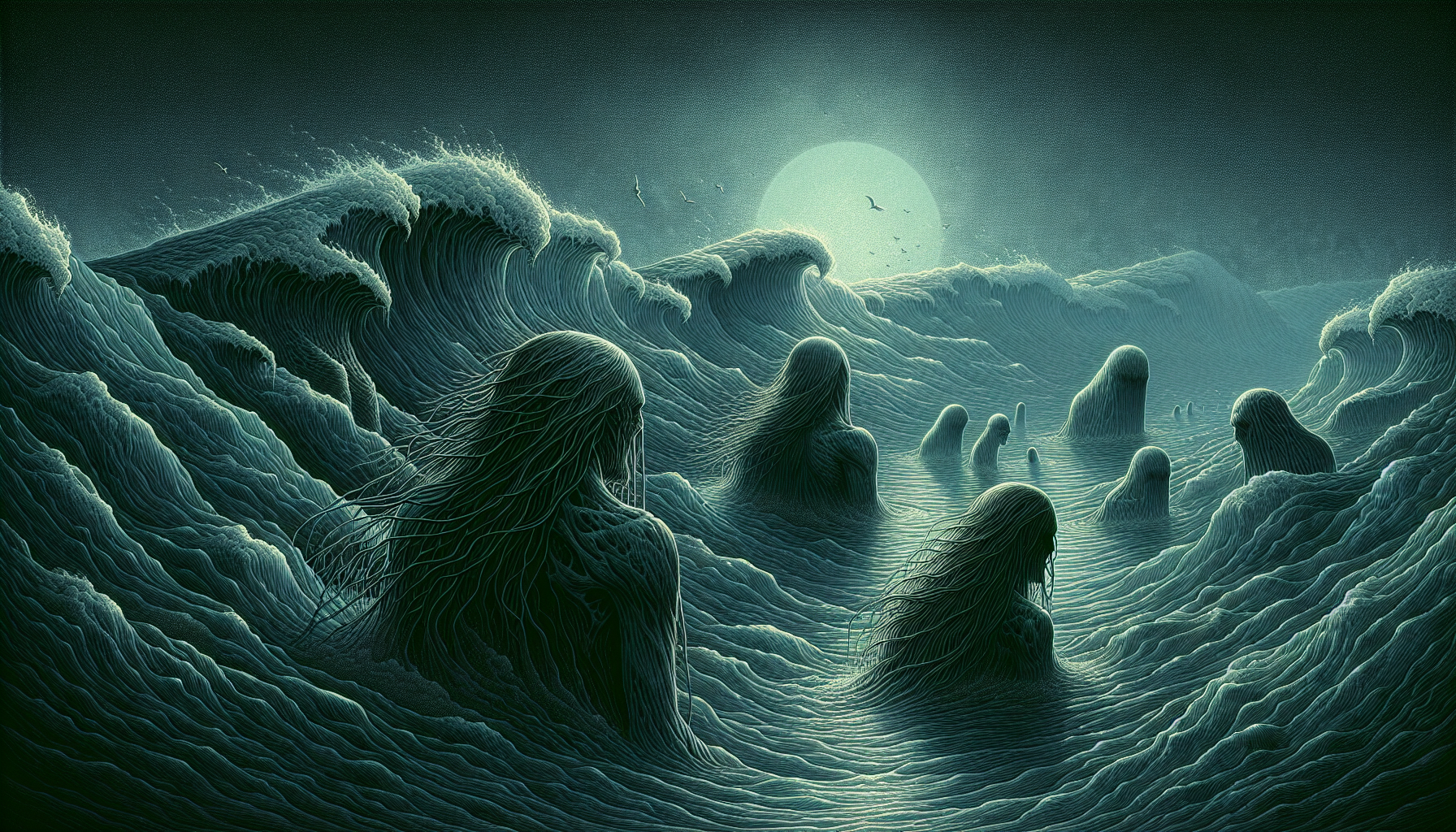 小說中水猴子恐怖場景插圖