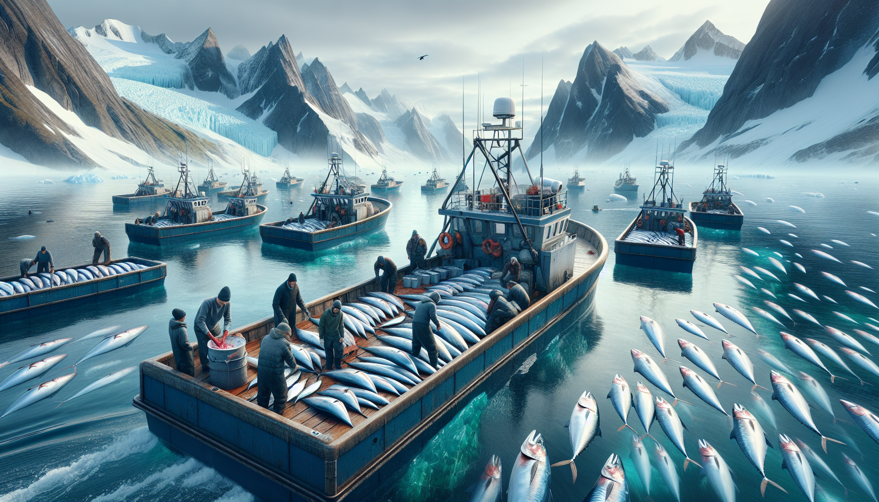 挪威漁船船凍作業與MSC認證標章圖