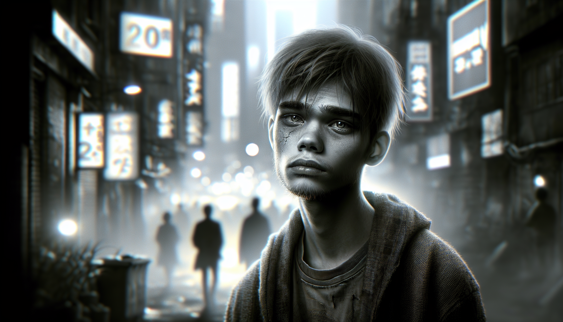 末日廢土小說角色乾裂嘴角情境插畫