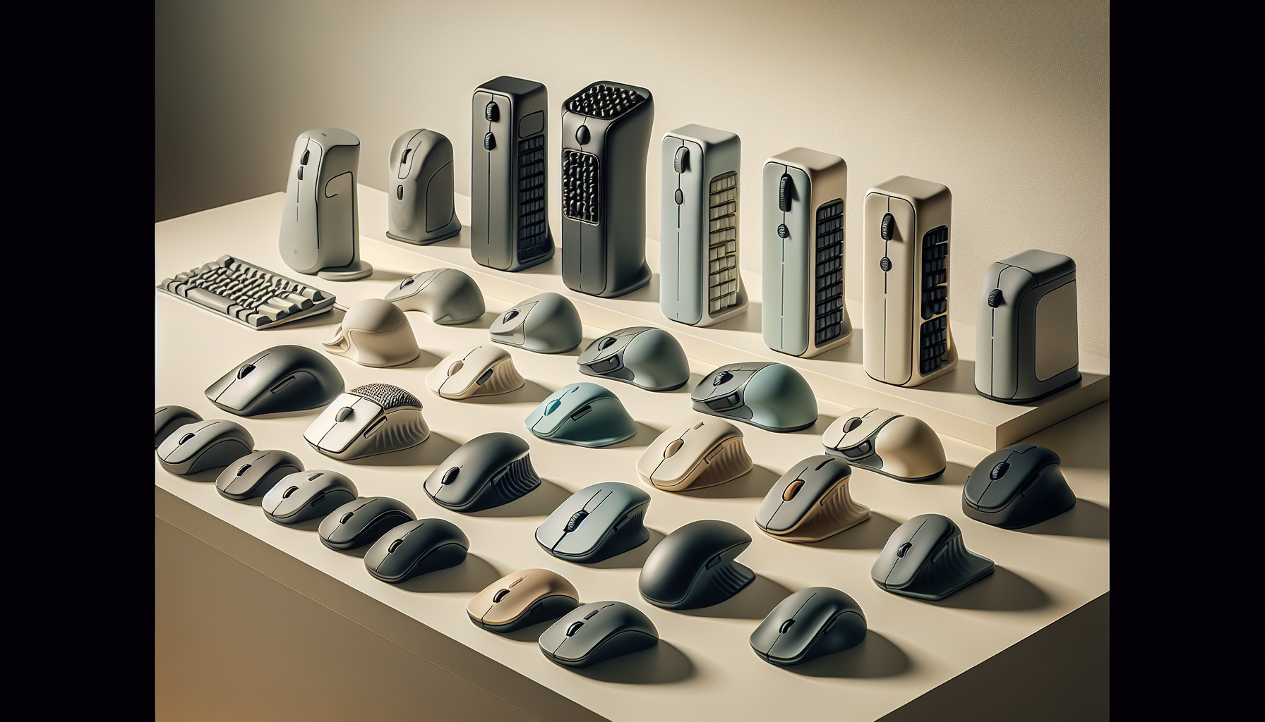 現代人體工學滑鼠多樣化設計展示