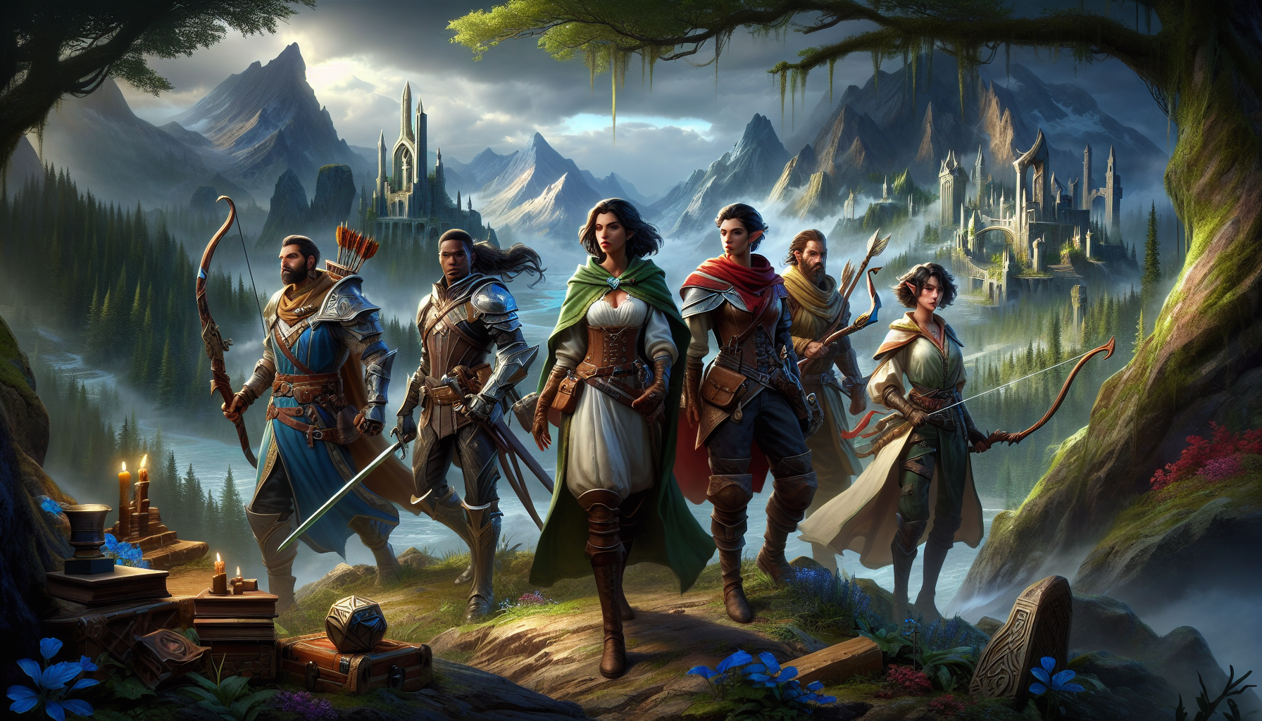 壯闊奇幻世界與主角群冒險場景