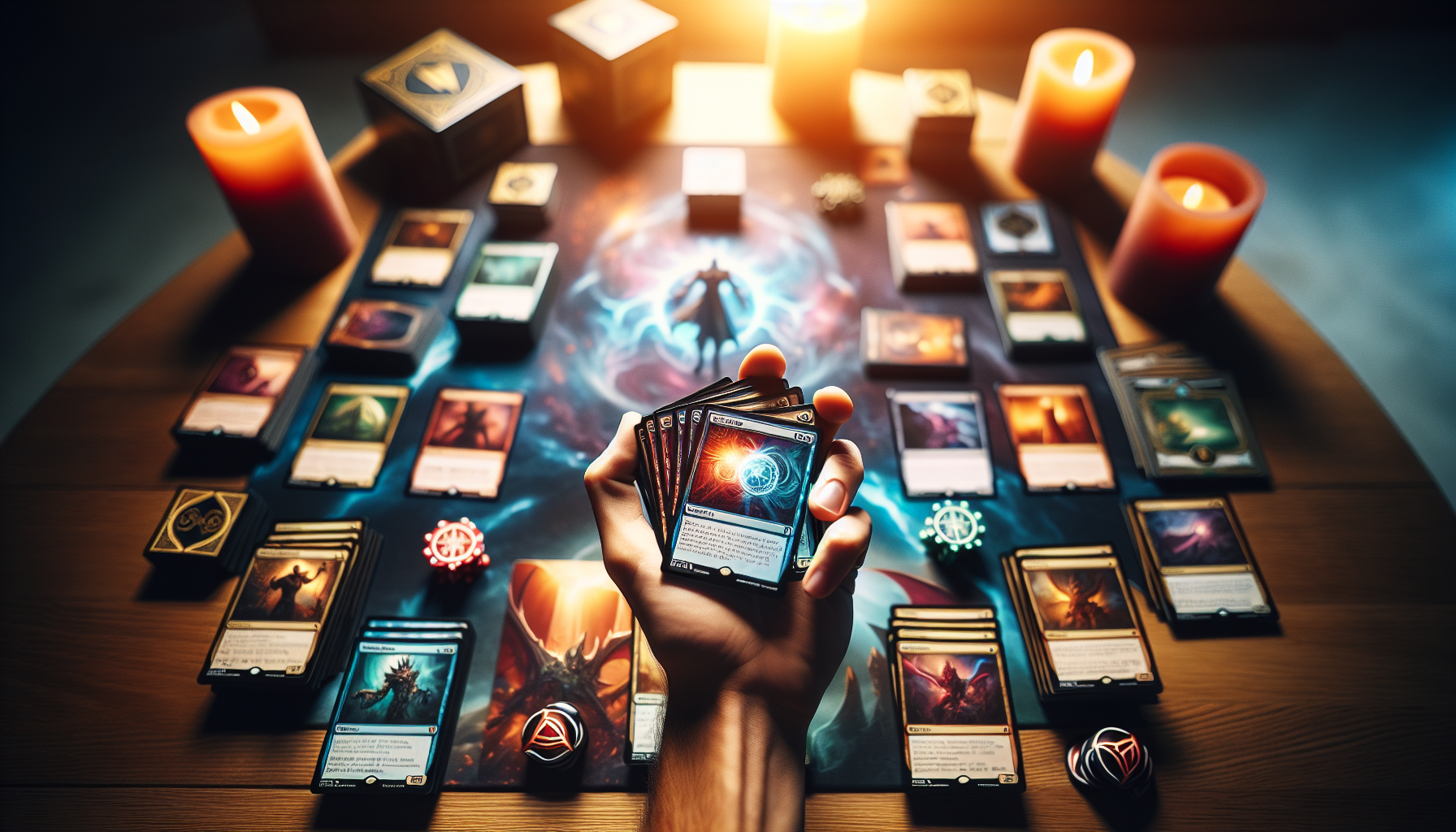 實際寶可夢卡牌對戰桌面場景與手牌展示