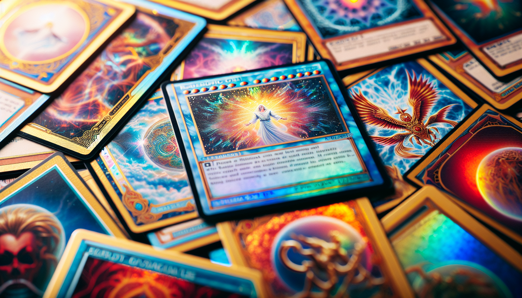 寶可夢稀有收藏卡牌特寫，展示各種閃卡藝術