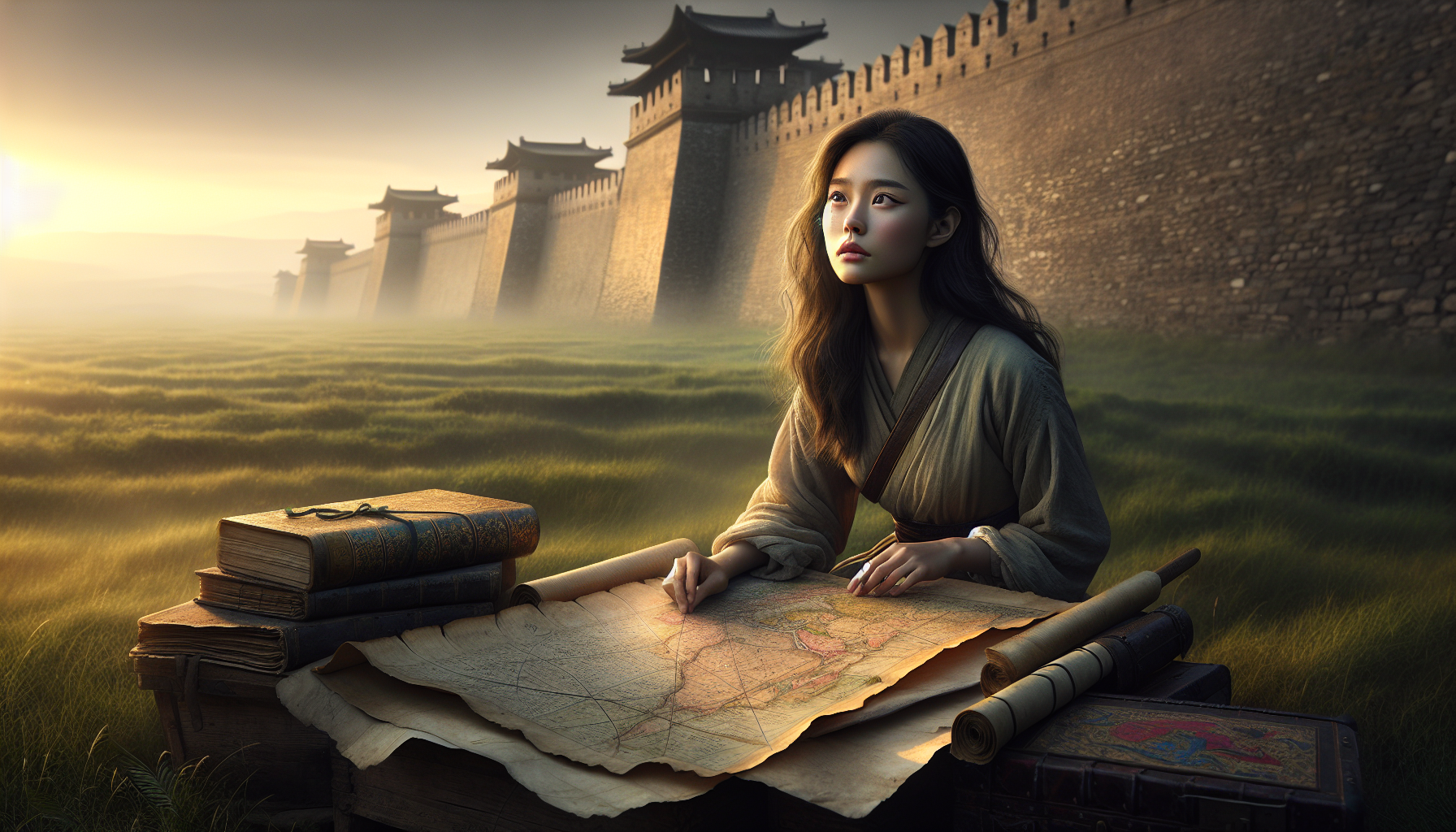 阿爾敏身為團長指揮眾人，背後是大海與自由