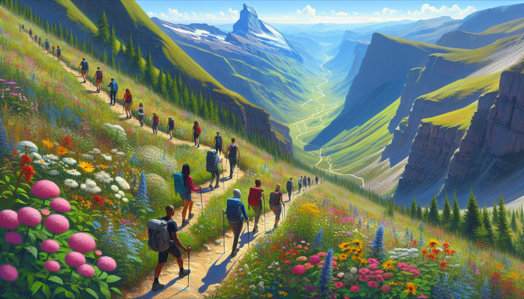 羊蹄山主要登山路線與登山者途中風景圖