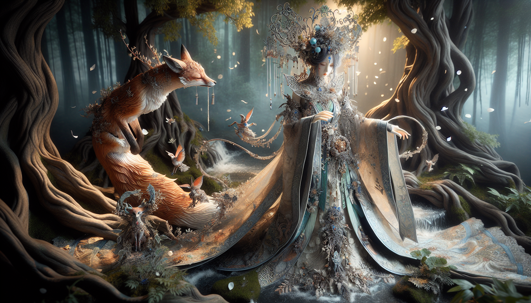 狐妖主題小說插畫：愛情和權謀相融的奇幻世界