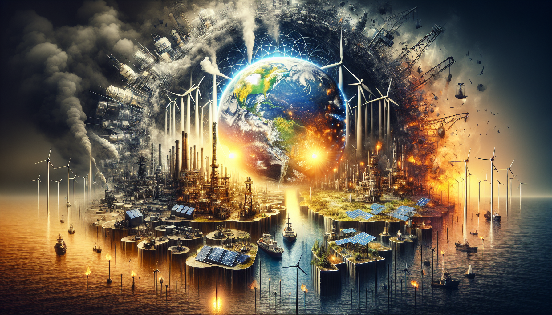 新能源車與傳統油田轉型代表場景圖