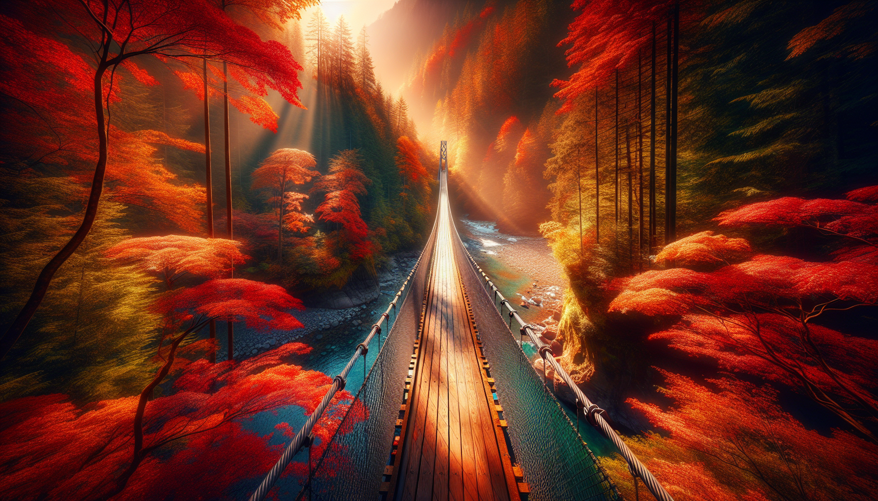 南投奧萬大秋季楓紅，彩葉如畫