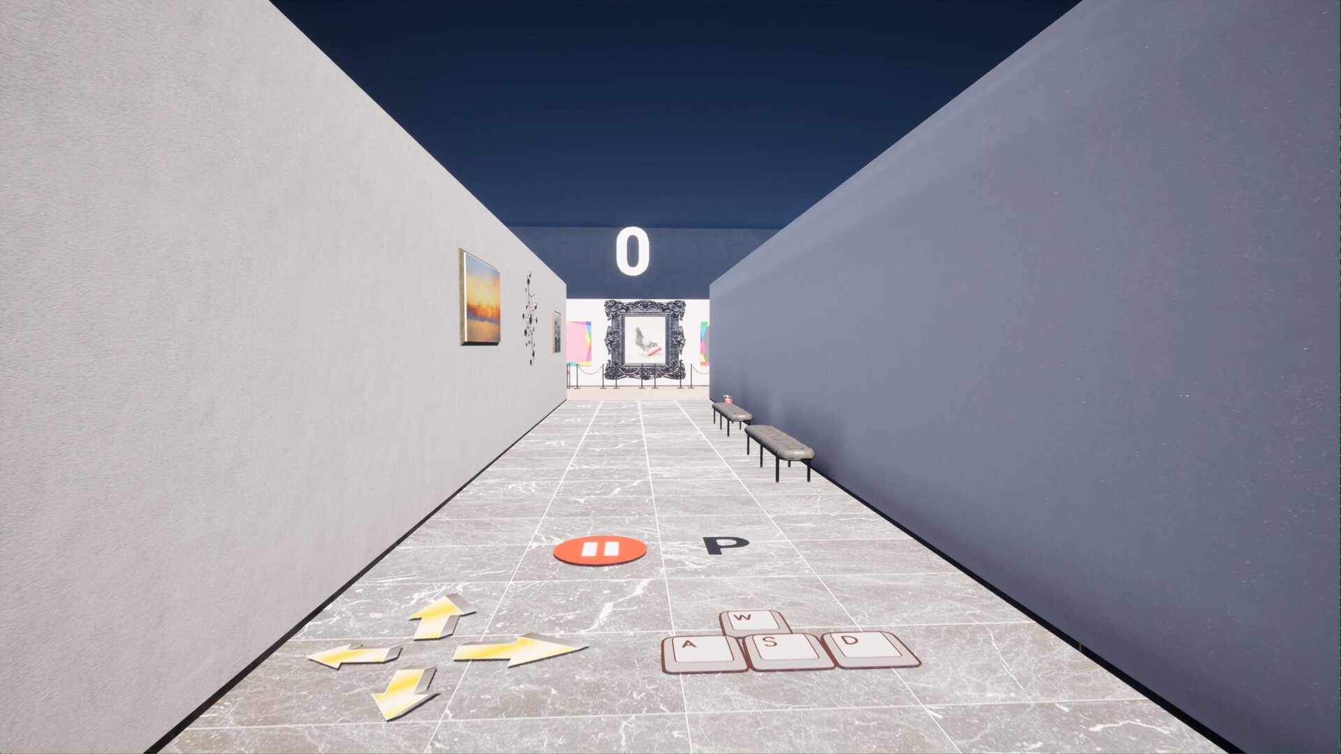 遊戲場景截圖，玩家需要在黑白的環境中尋找線索