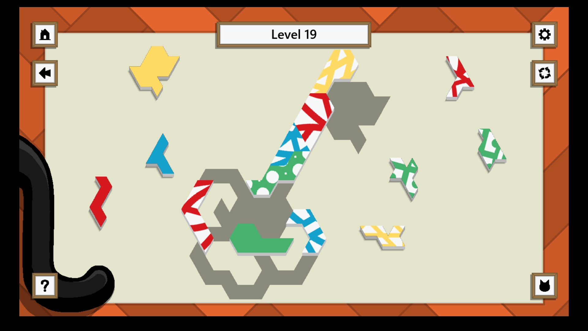 遊戲中一個以貓為造型的陶器被成功修復,展現金繼之美。