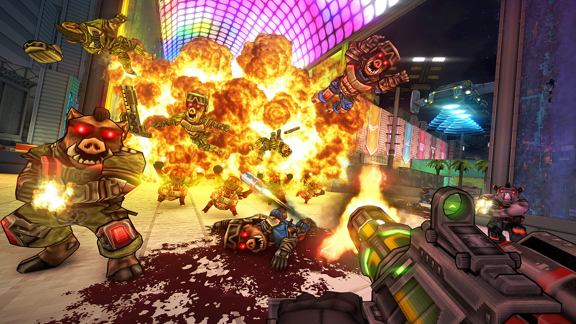 遊戲中充滿科幻風格的場景