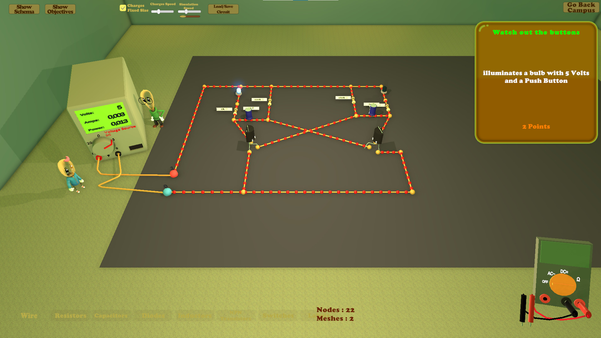 SurLeFil 遊戲內 3D 校園場景截圖