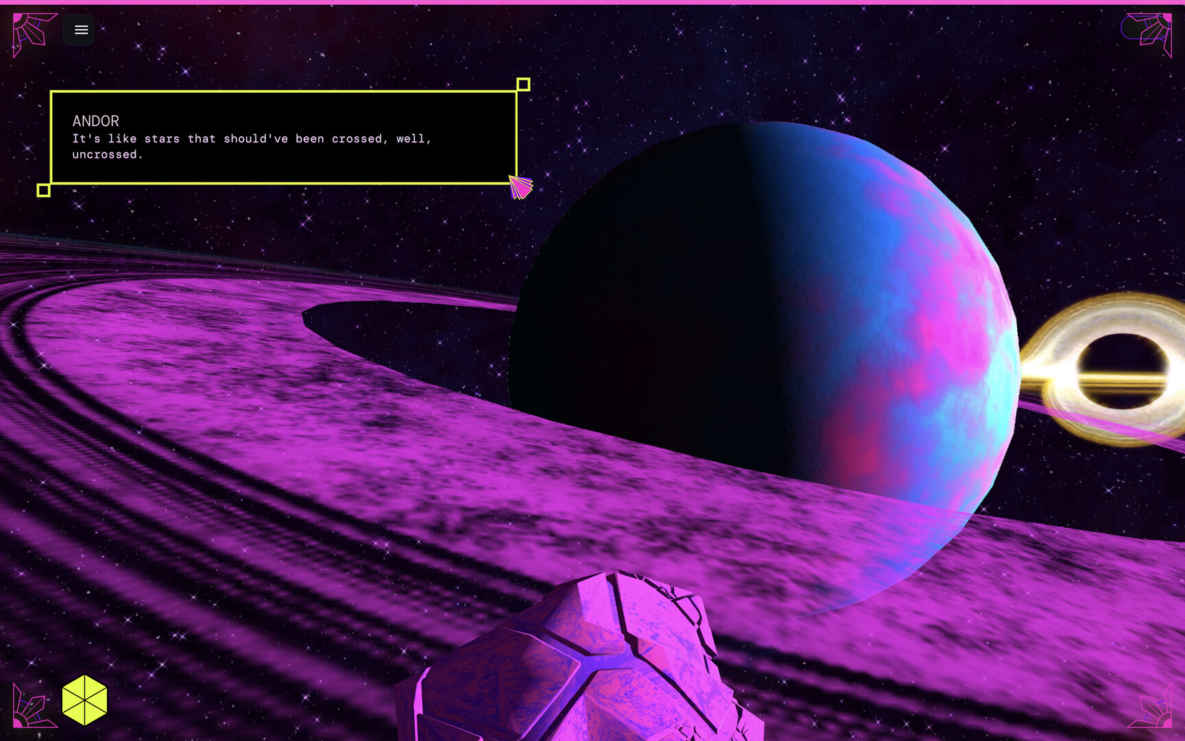 充滿賽博龐克風格的對話場景