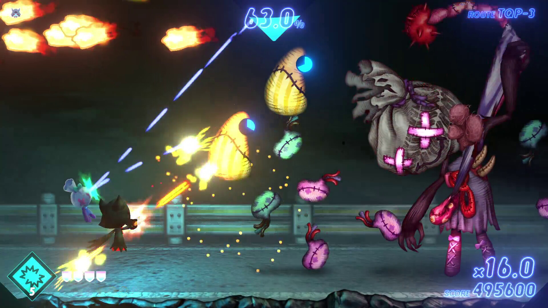 遊戲截圖，展示了不同類型的敵人