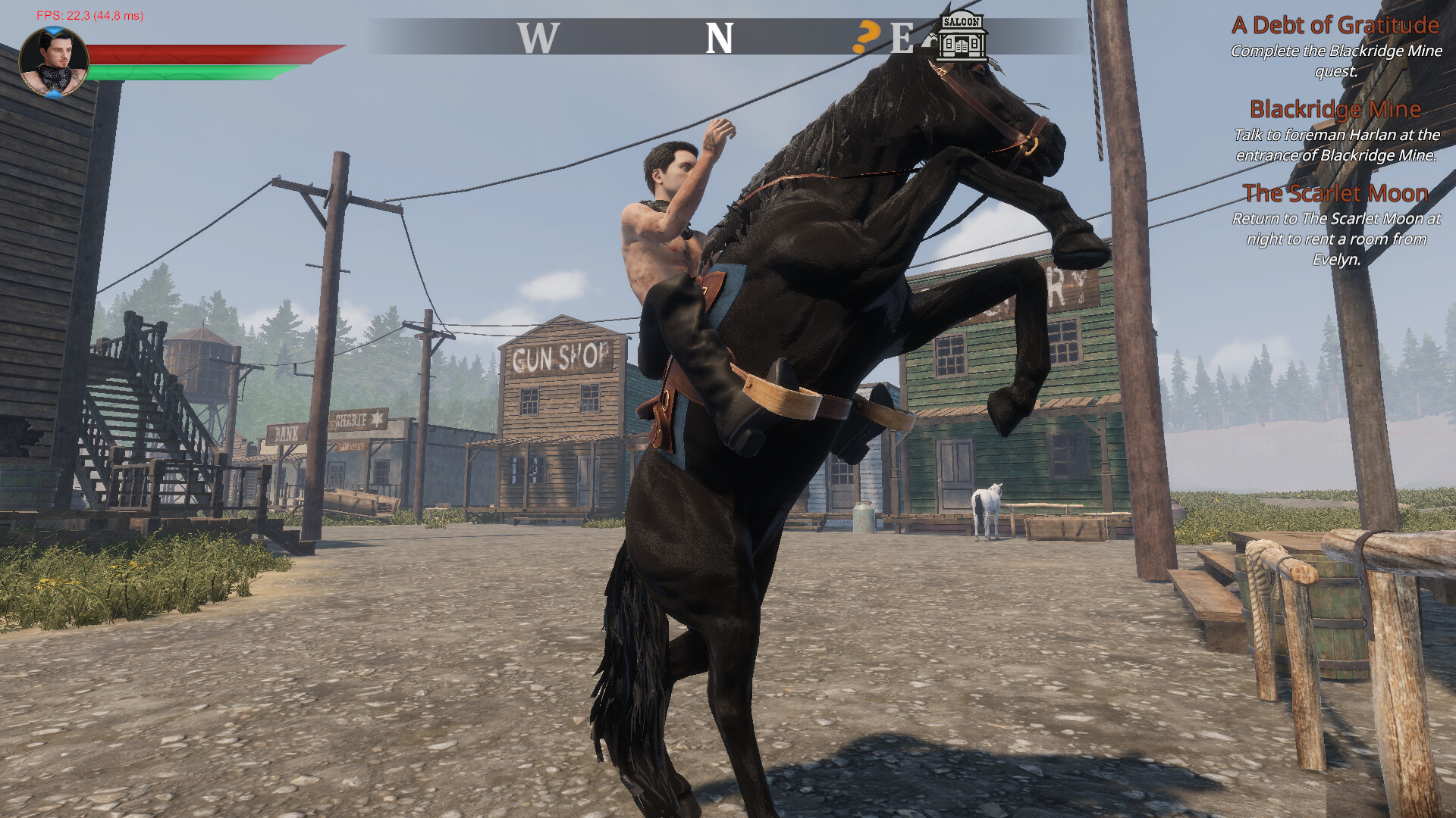 第一人稱視角下的室內場景，展現了細緻的物品建模與室內光影效果。