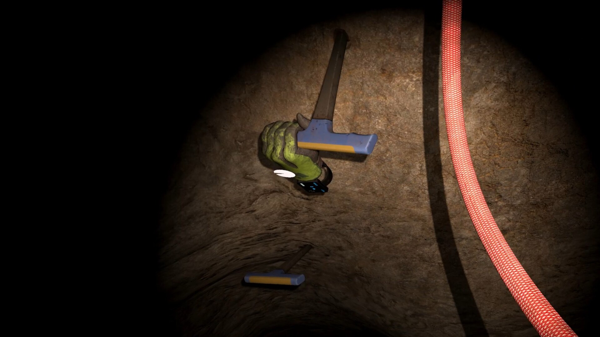 玩家需要在錯綜複雜的岩層中尋找立足點，真實的物理引擎讓攀爬充滿挑戰。