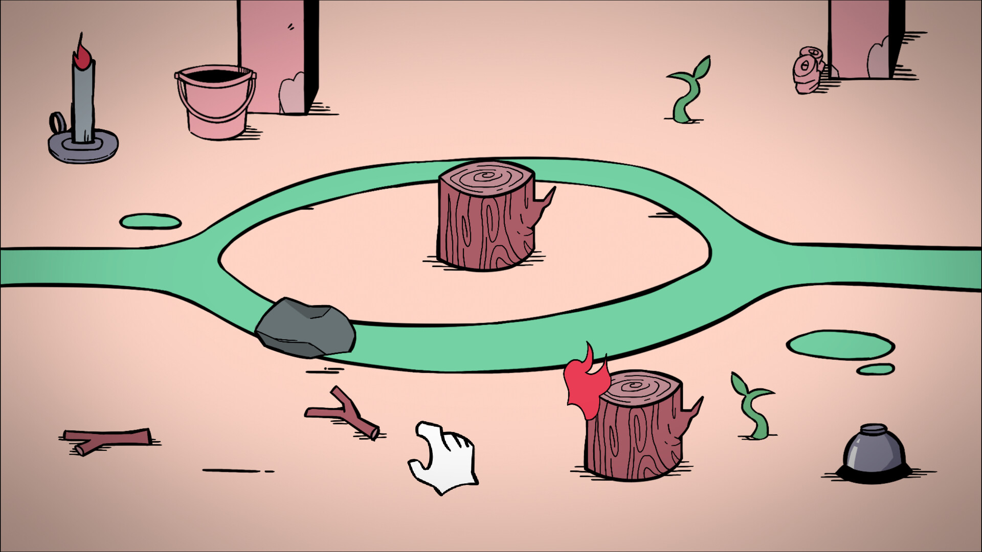 遊戲場景截圖，展示了手繪風格的環境與光影效果。