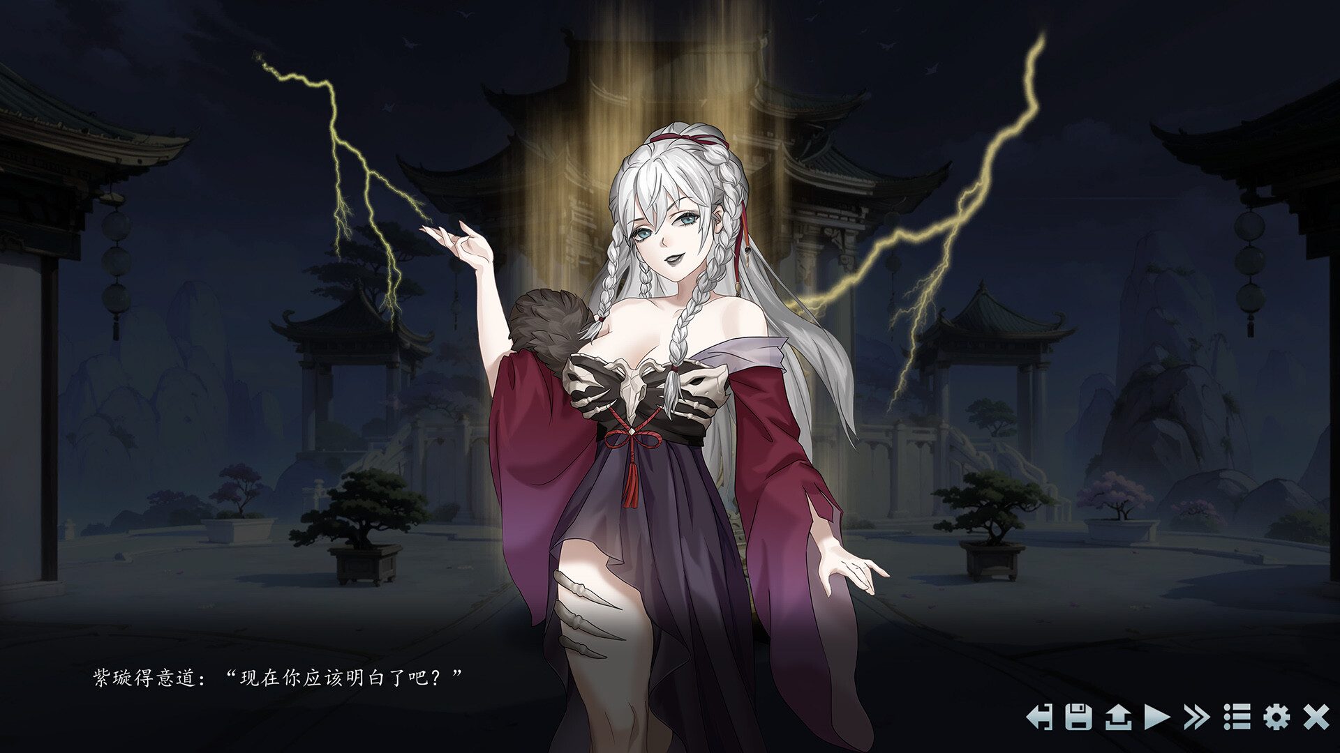 遊戲戰鬥或劇情高潮畫面，特效華麗，氛圍感強烈。