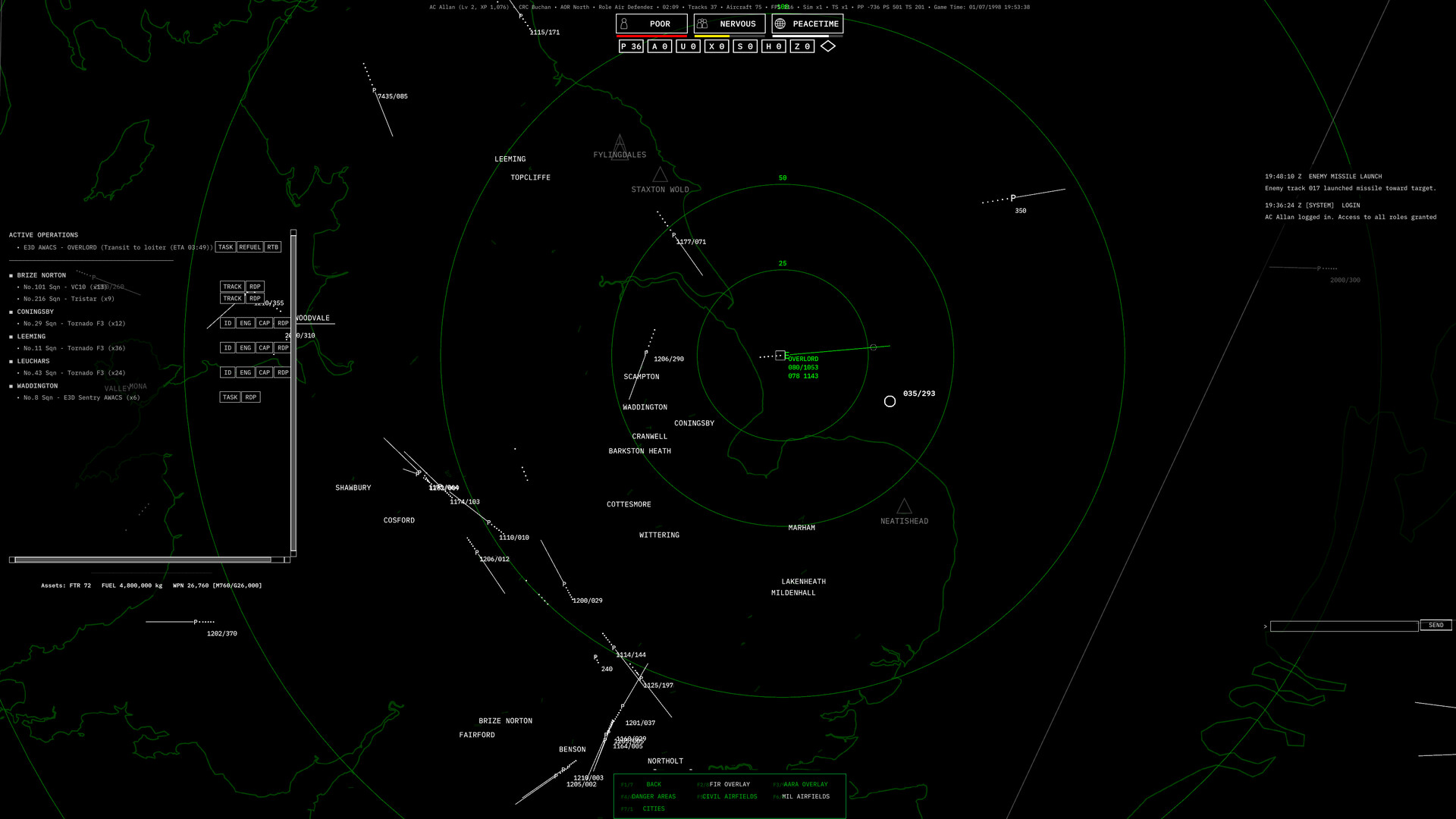 玩家成功引導攔截機接近目標,進行目視識別。