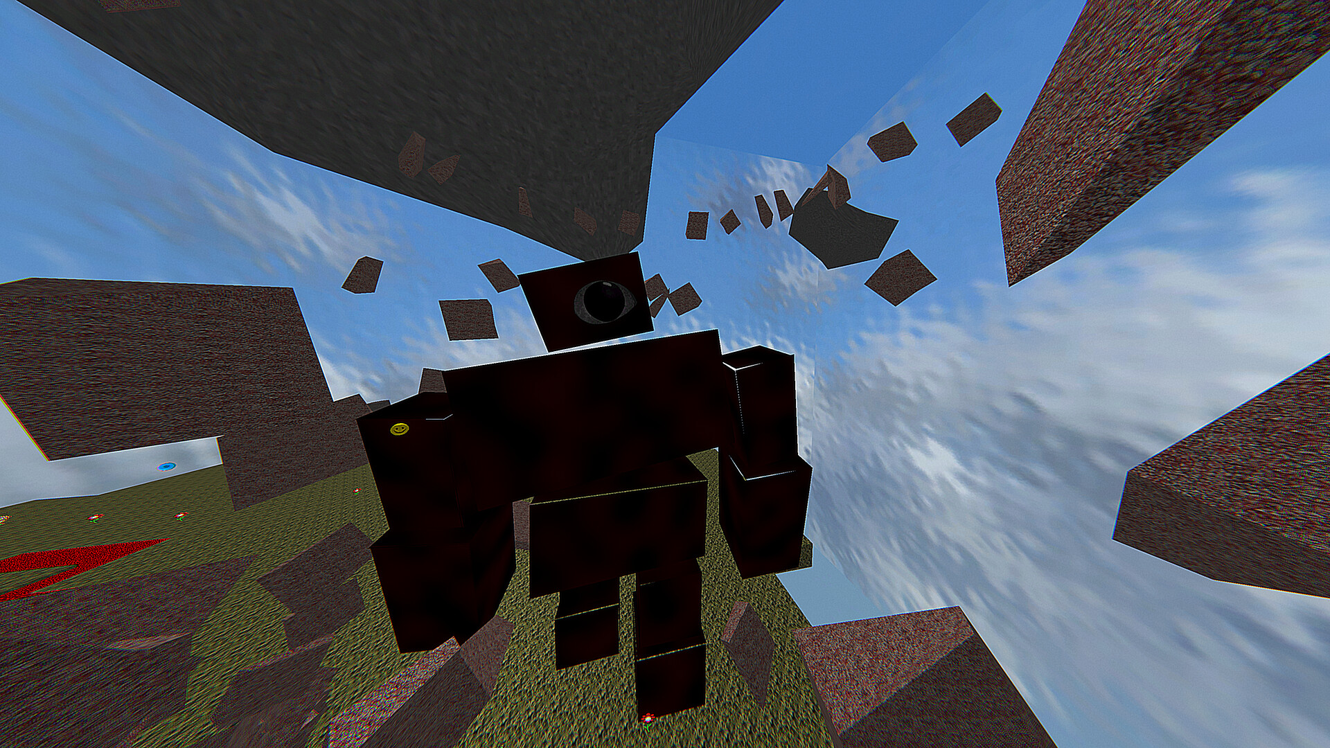 廣闊的戶外場景，天空與建築呈現出超現實的色彩