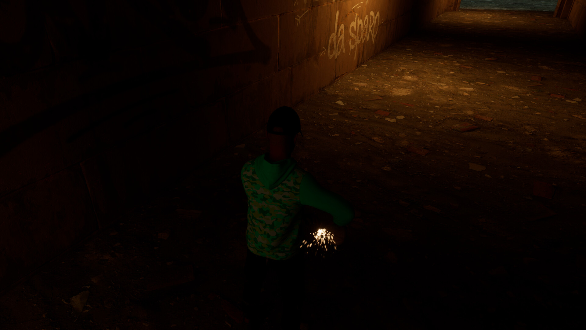 Gameplay showcasing fireworks