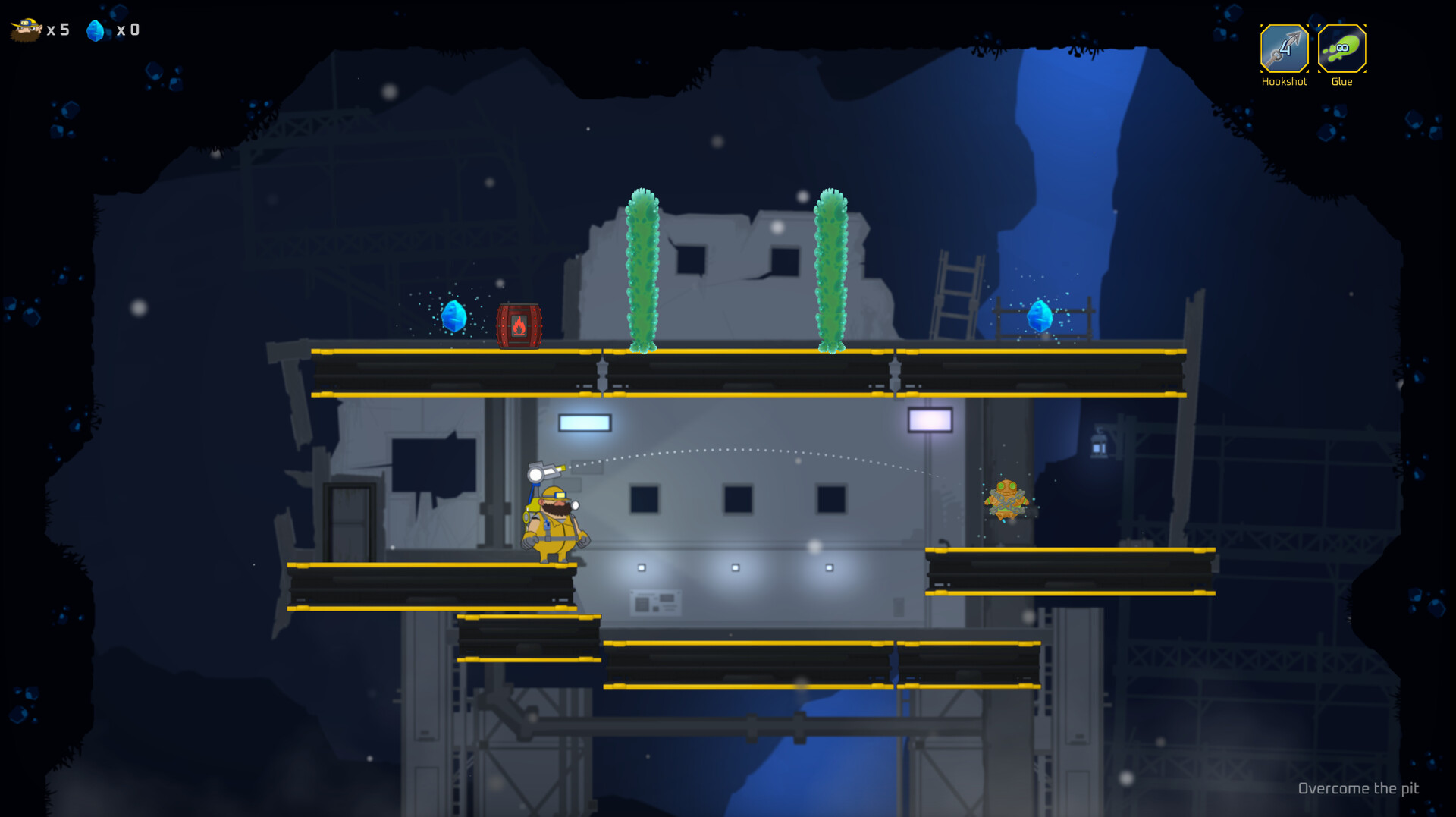 運用各種隨機獲得的工具來克服障礙,圖中展示了雷射與機關的互動。