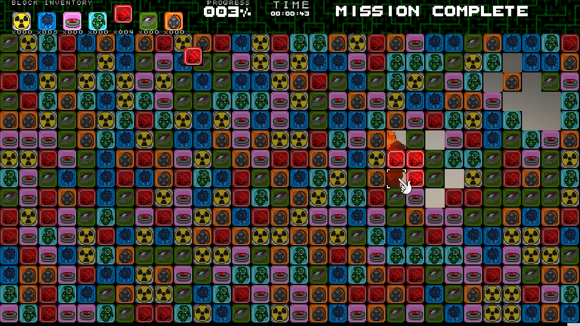 解謎模式需要玩家動腦思考每一步的連鎖反應