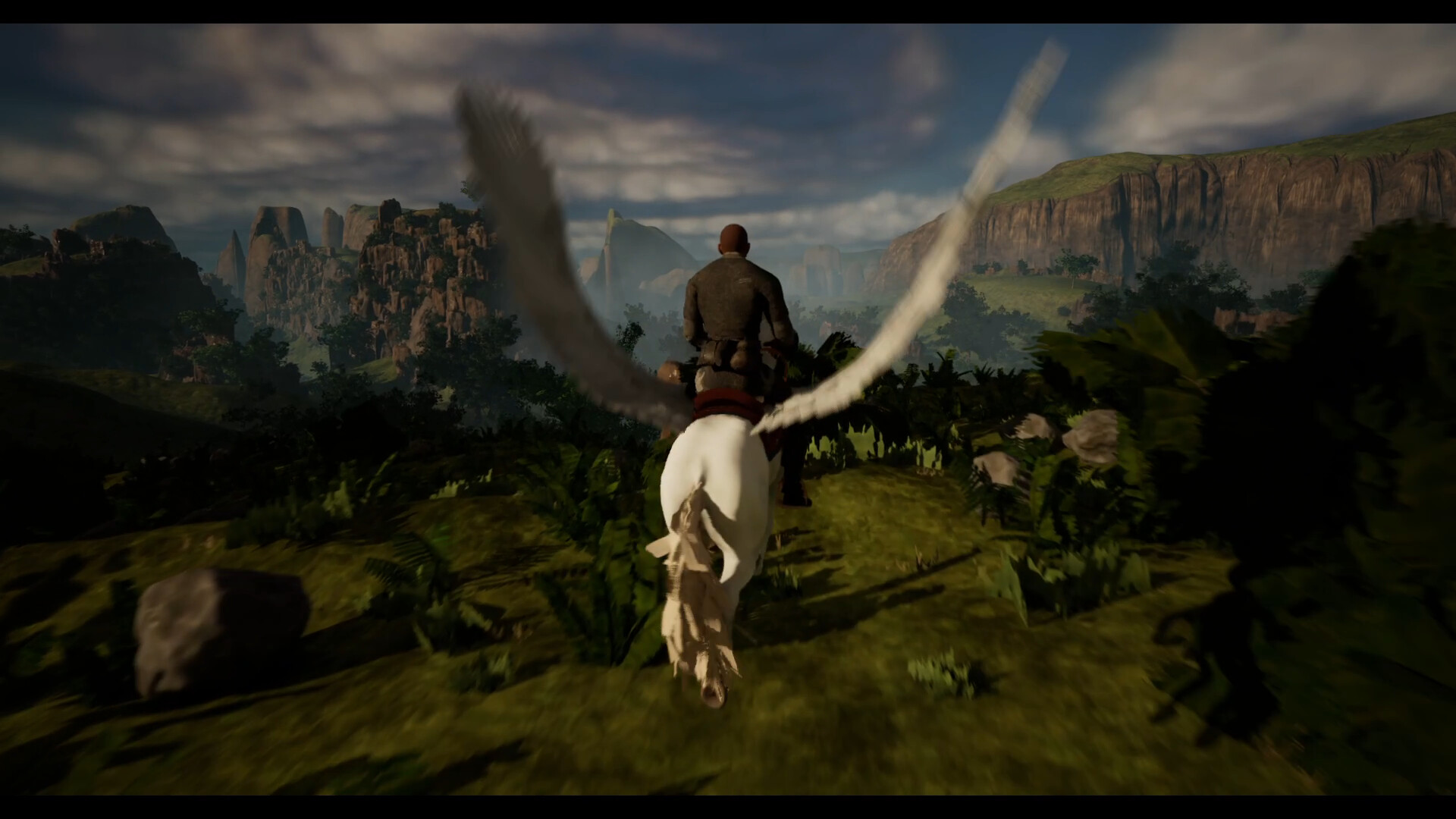 與巨大的外星生物對峙。