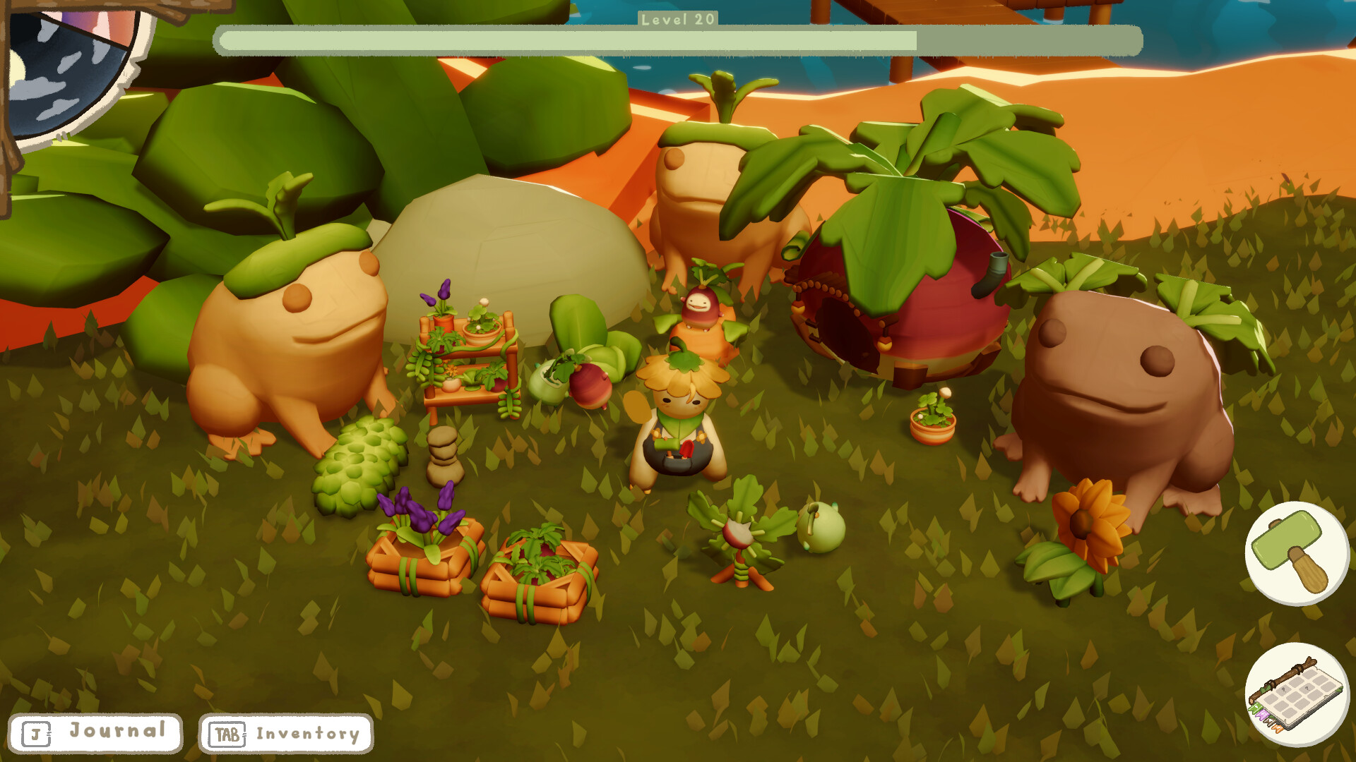 Ooble Gardens 玩家正在進行物品合成與整理