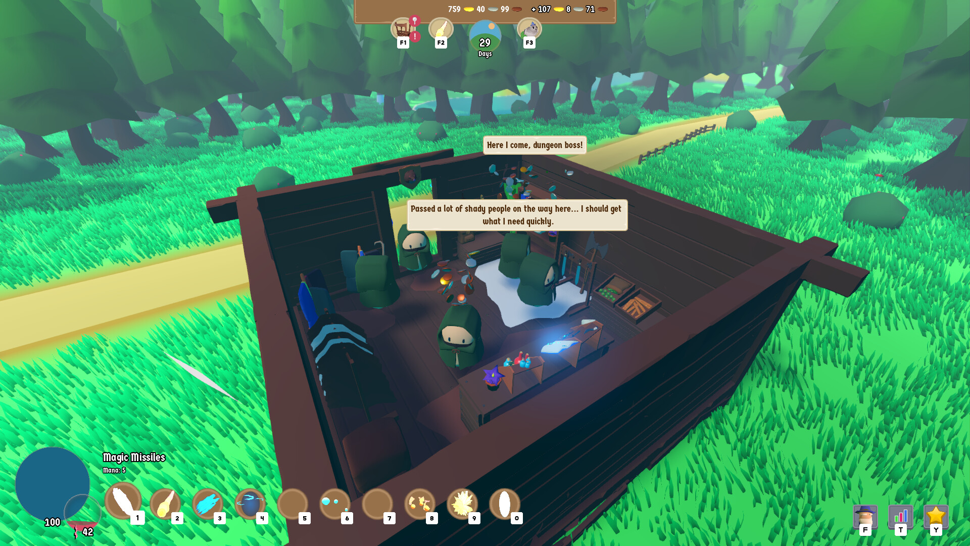 詳細的升級介面，玩家可以在此規劃技能樹與商店發展方向