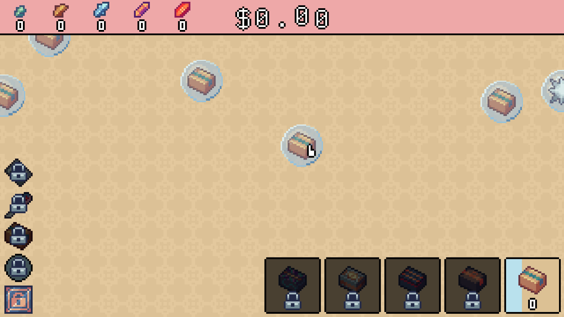 Unboxathon 遊戲內戳泡泡與收集盒子的畫面