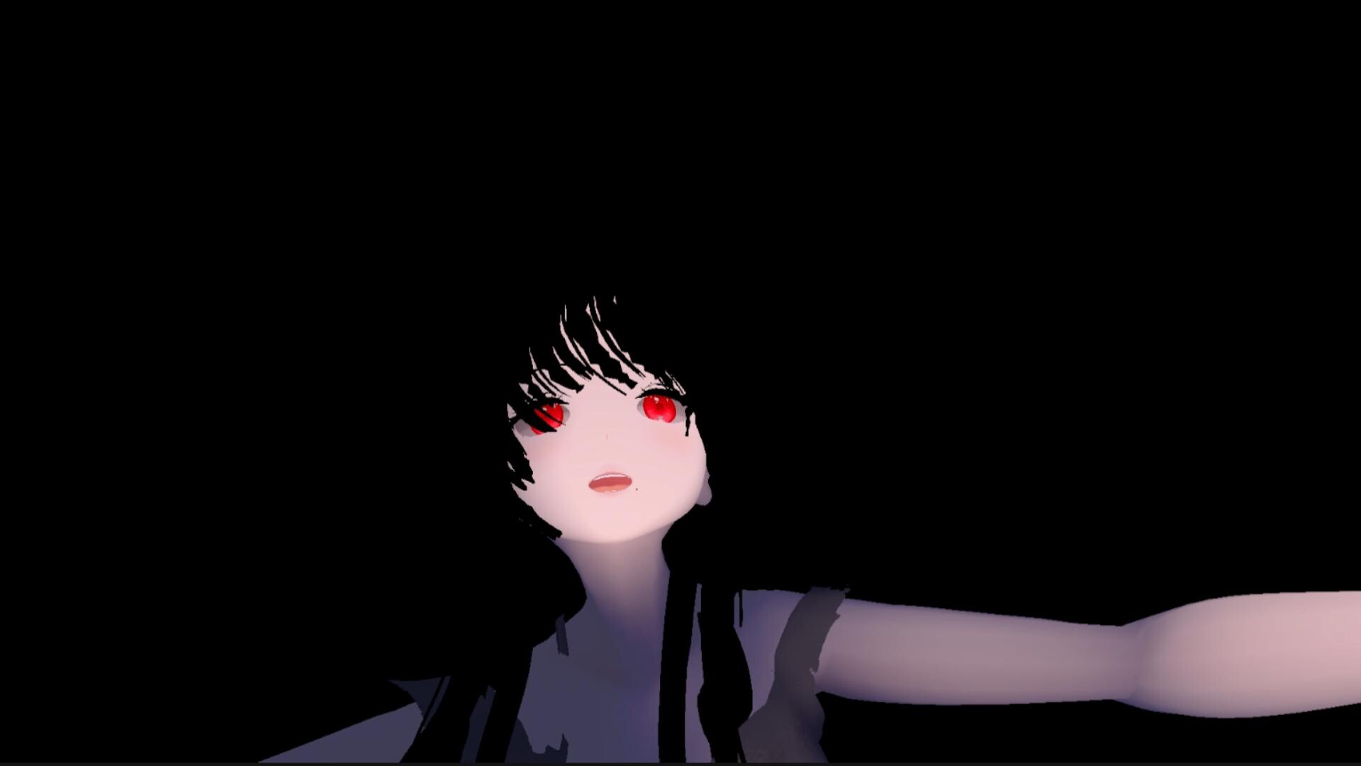 遊戲中的神秘女性角色,帶著令人不安的微笑