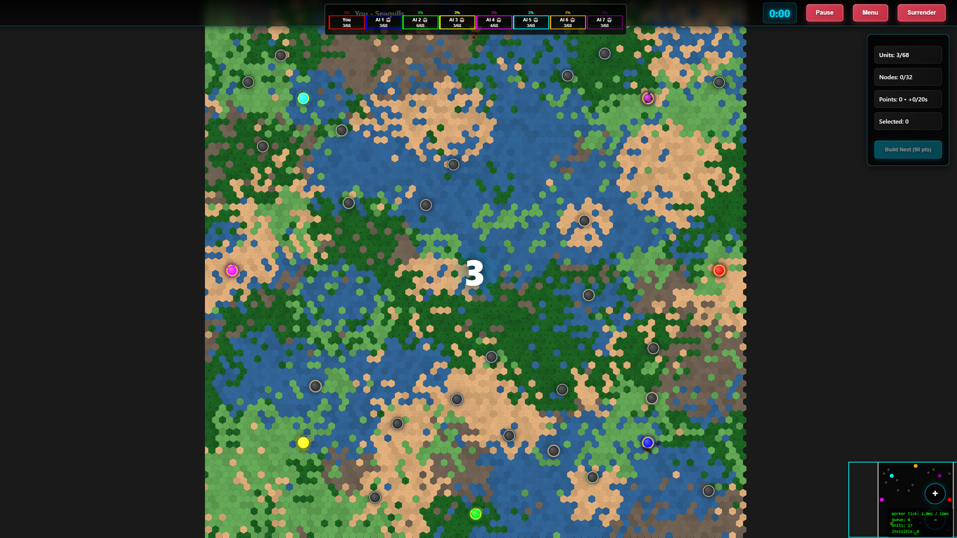 不同物種在戰場上的對峙