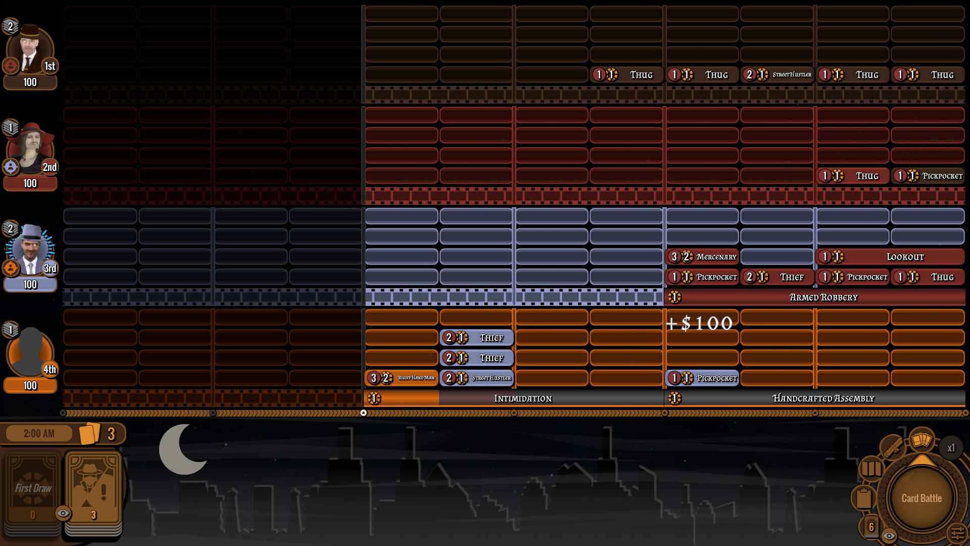 角色選擇畫面，每個角色都有獨特的立繪與背景故事。