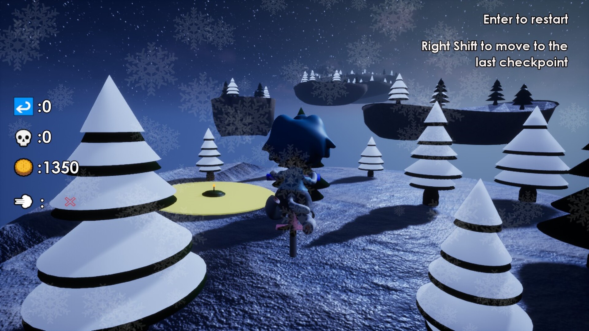 遊戲實機畫面截圖 2:貓咪主角在高空平台跳躍