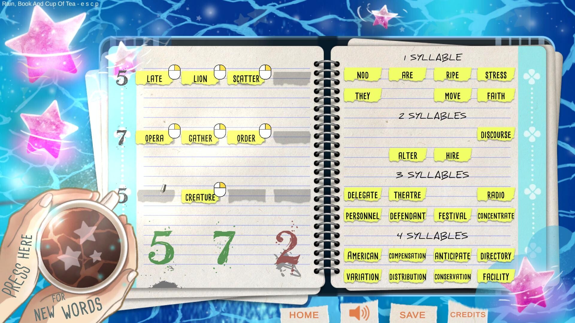 玩家可以自由排列組合文字，創造獨特意境