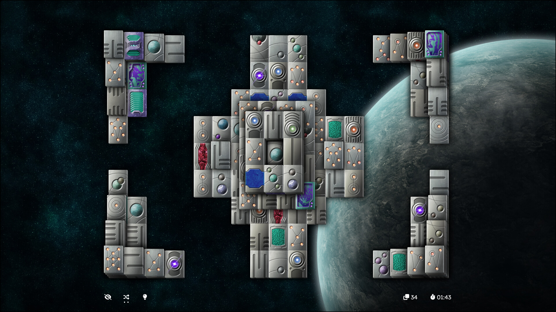 複雜的牌堆結構，考驗玩家的觀察力與策略思考。