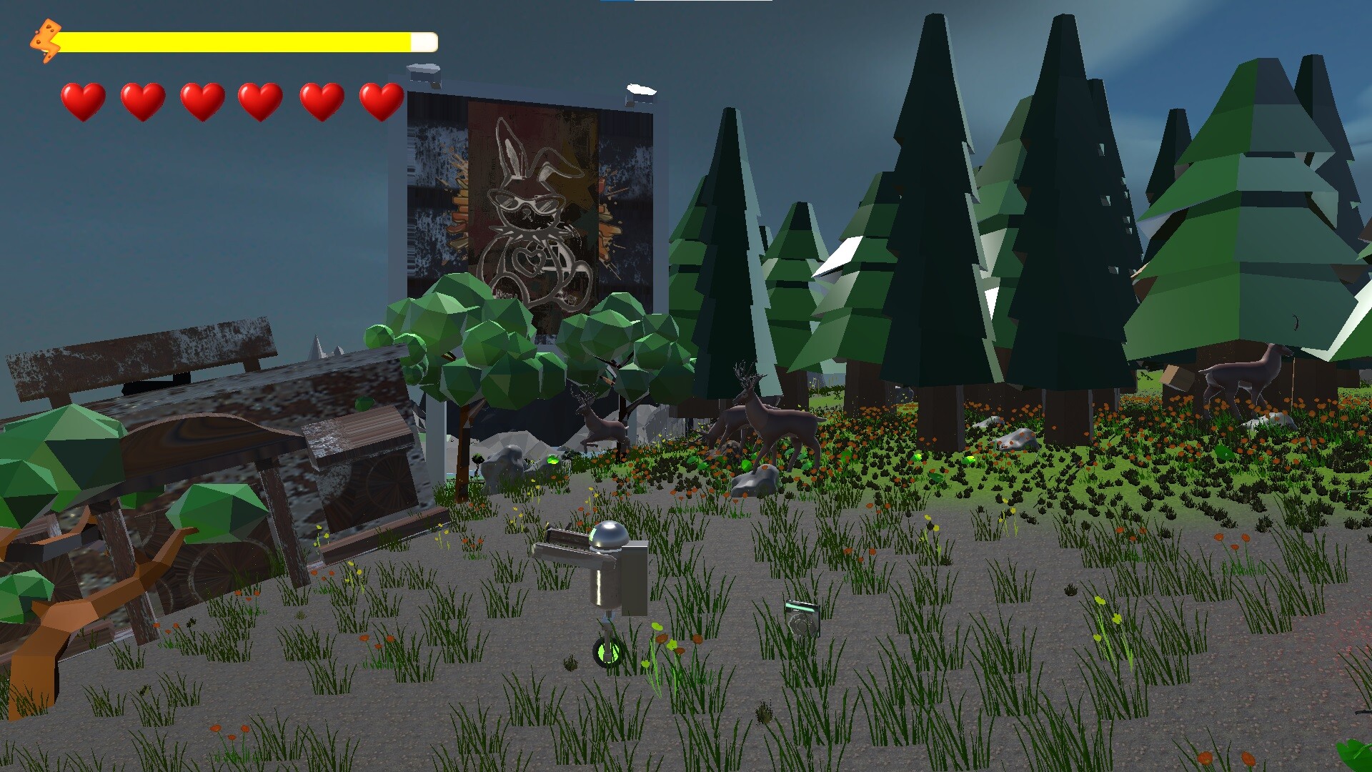 展示了更為開闊的戶外場景，巨大的風扇與機械結構被植物纏繞。