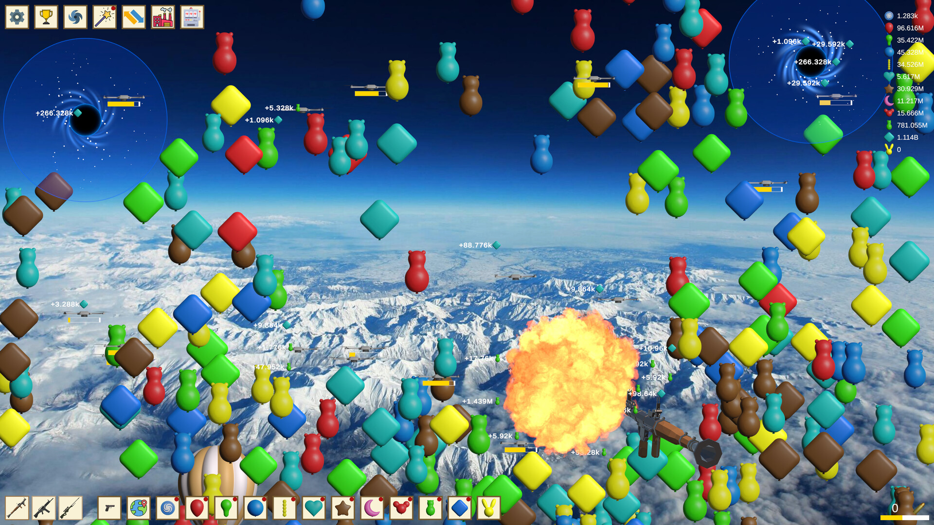 遊戲武器與升級介面