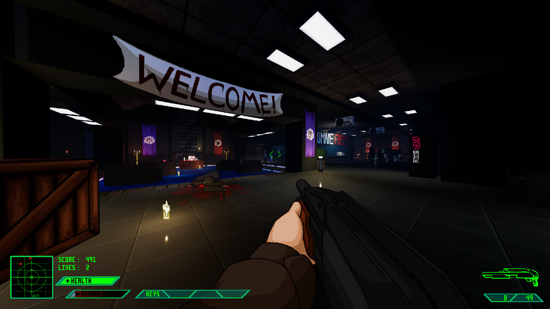 展示遊戲中的戶外場景與巨大的異星建築結構,天空色彩詭譎