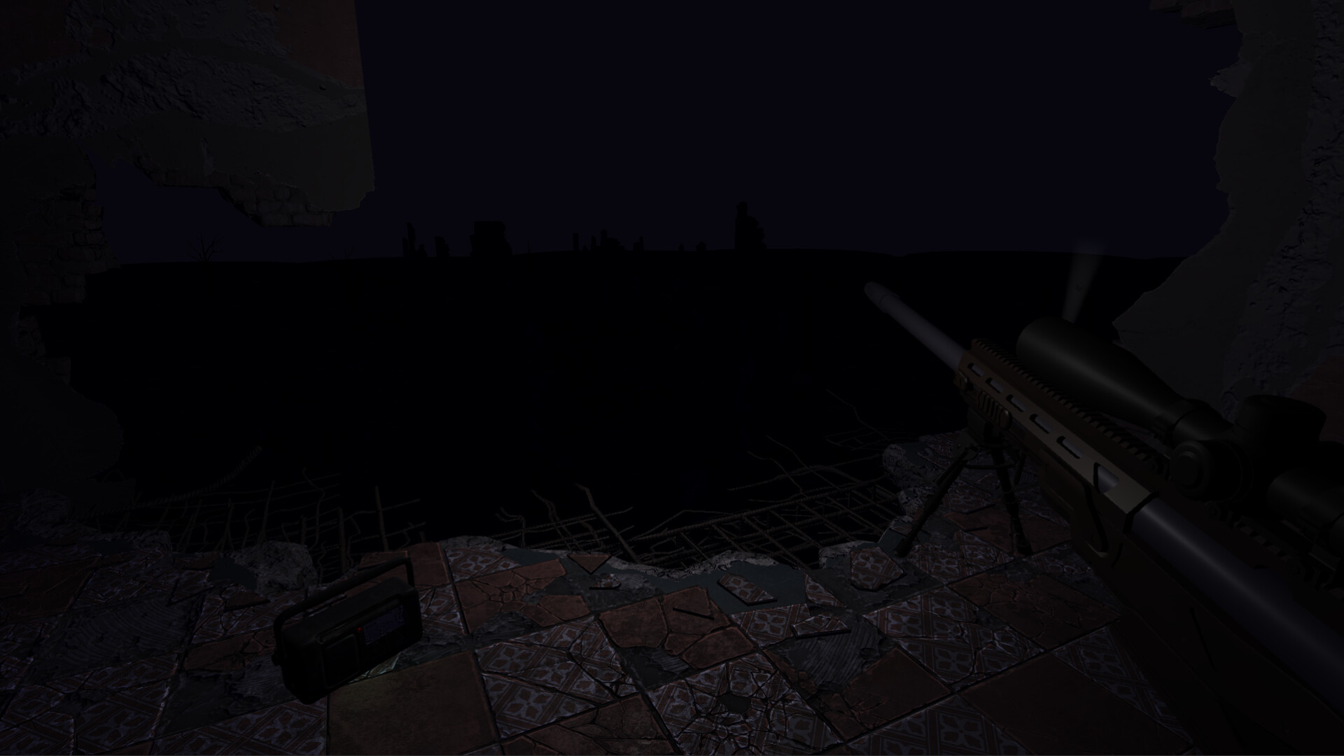 遊戲場景截圖:第一人稱視角下的深夜探索