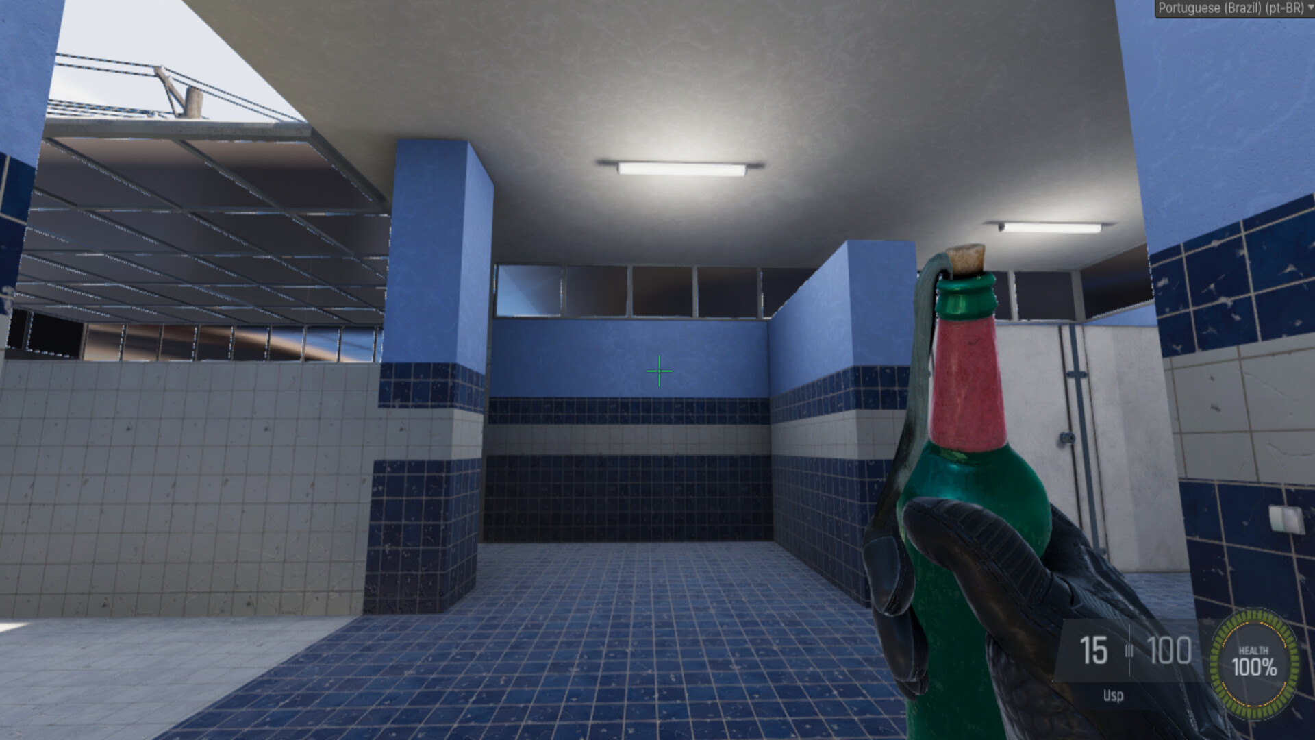 玩家在一個充滿霓虹燈光的場景中戰鬥