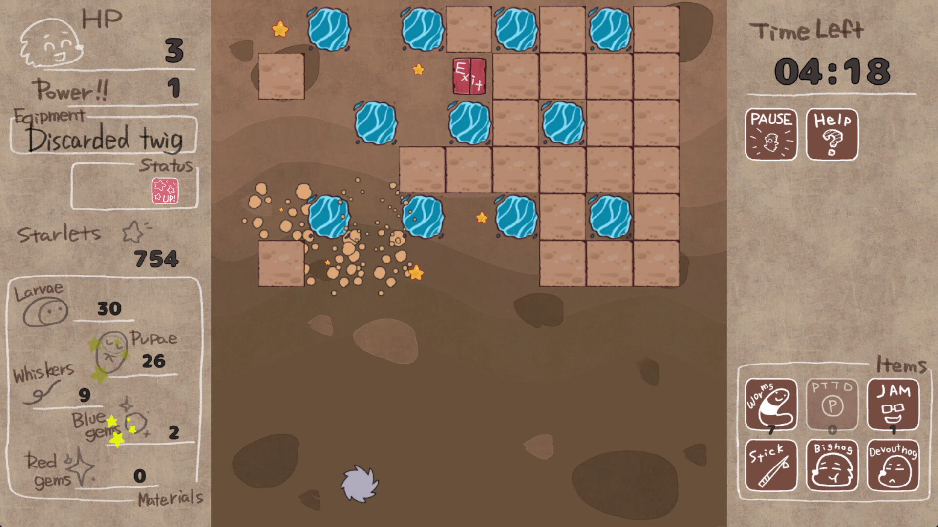 玩家在挖掘過程中收集資源的畫面