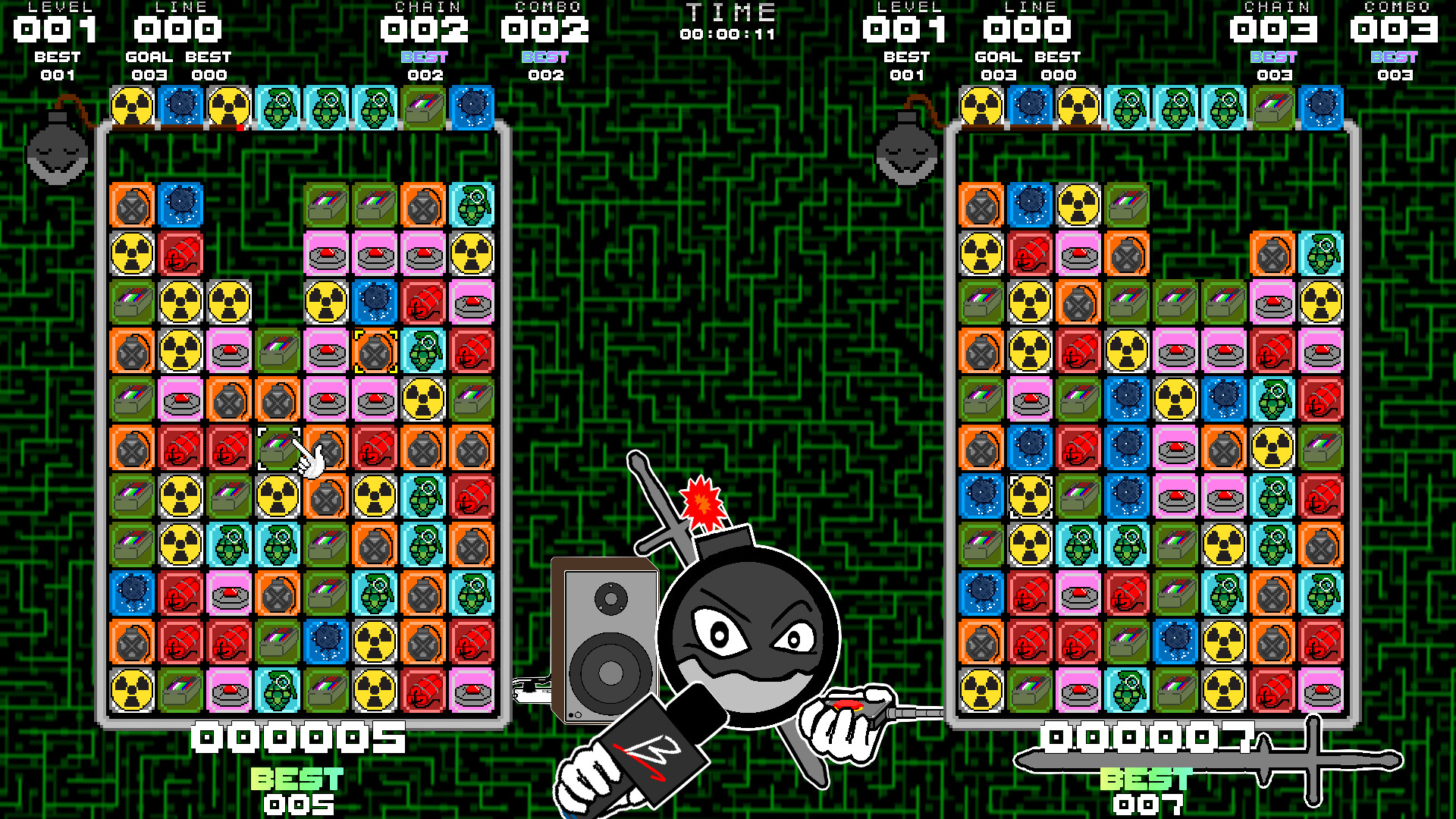 多樣化的遊戲模式介面，包含連鎖與特殊挑戰