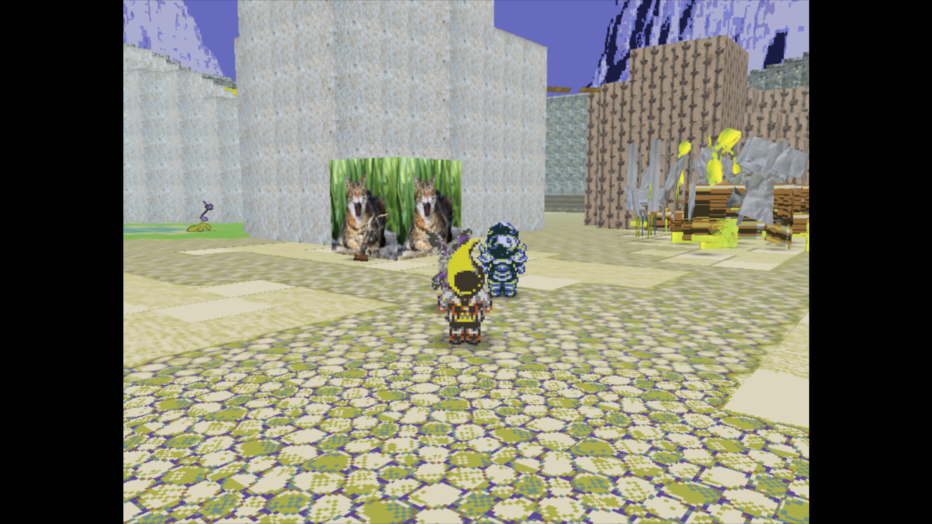 遊戲角色與一位 NPC 的對話場景,背景充滿奇幻元素