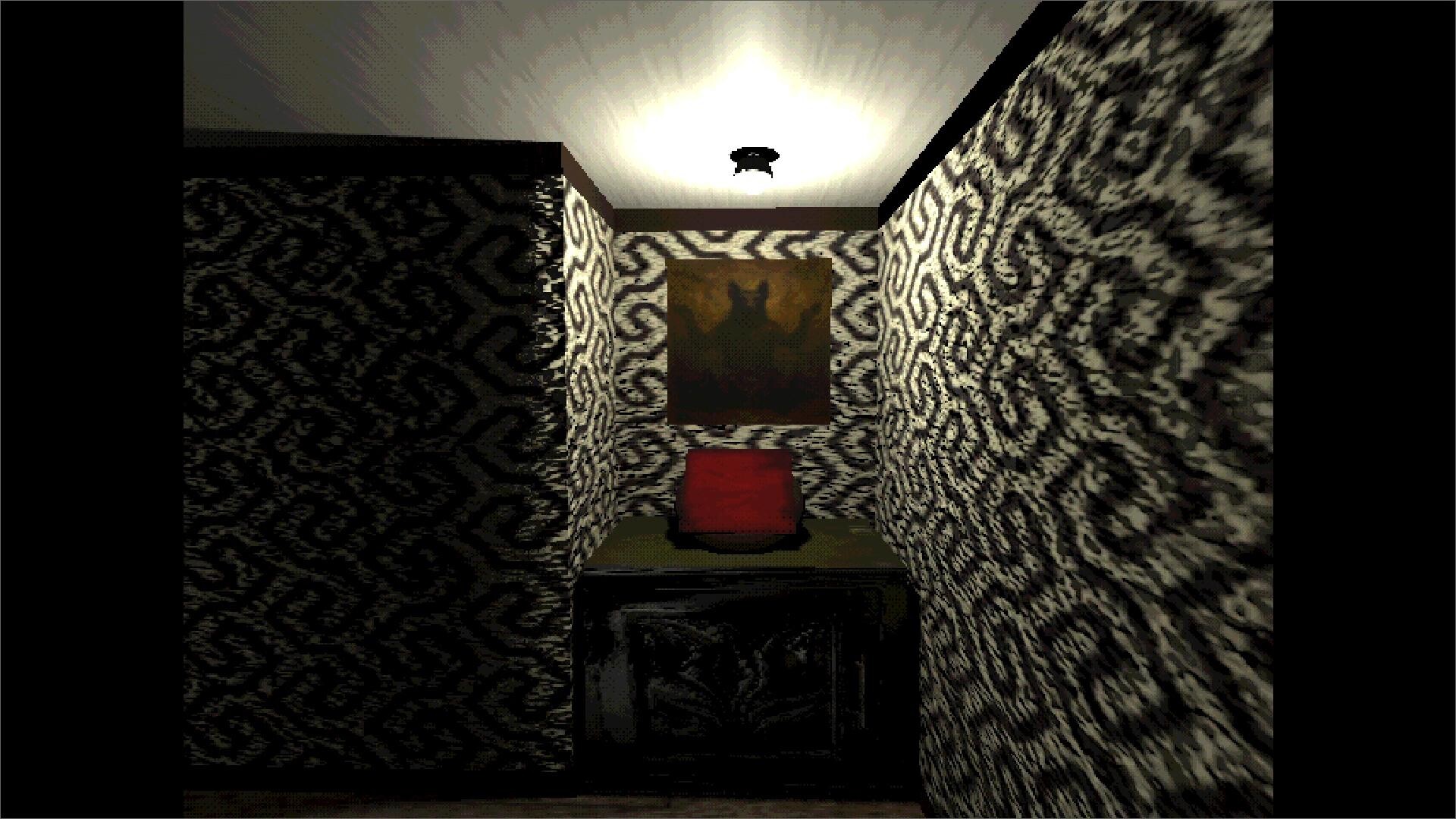 遊戲場景截圖，展現獨特的抽象光影與建築結構