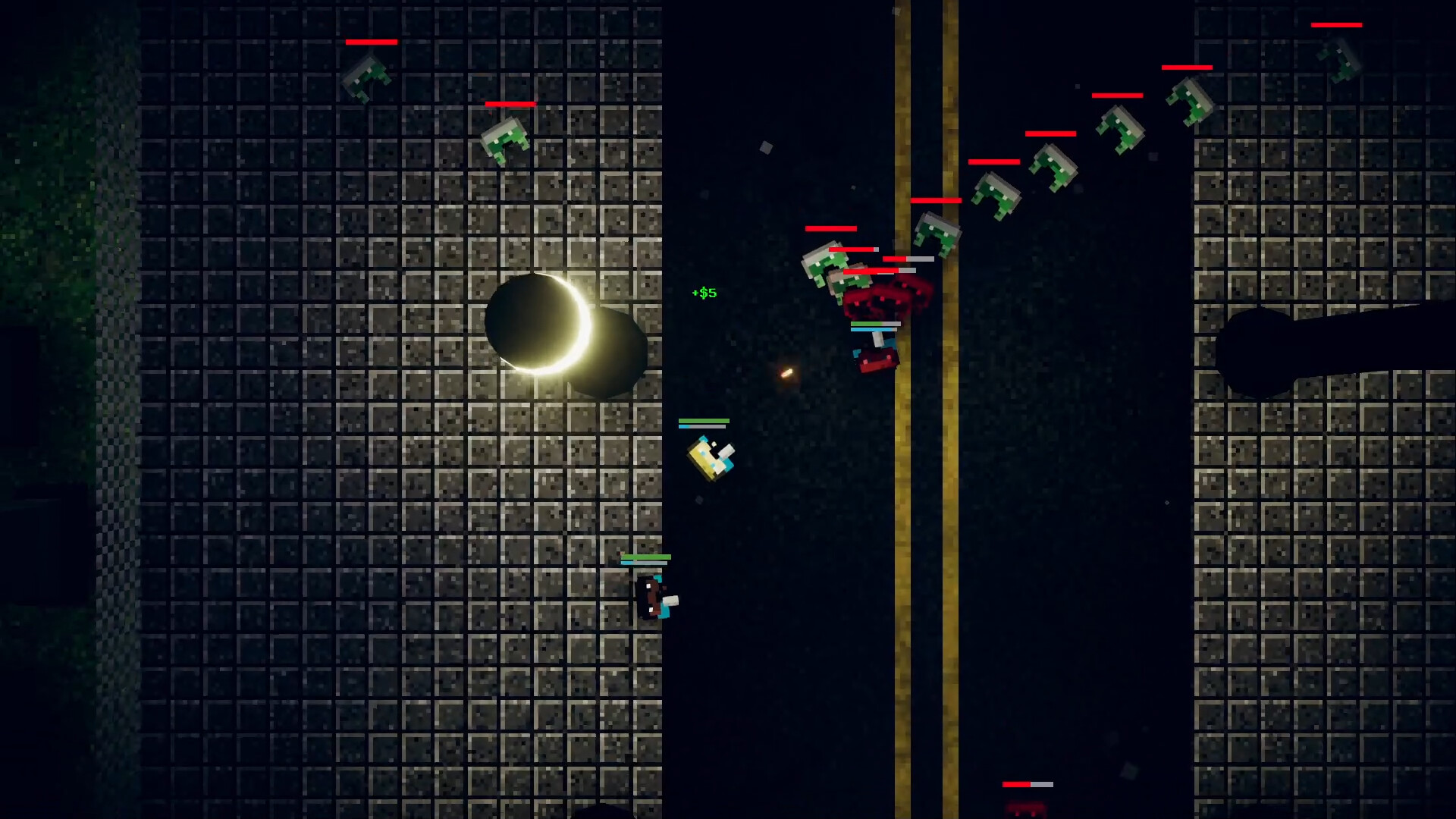 遊戲中的 PvE 生存模式畫面，玩家正在對抗殭屍潮