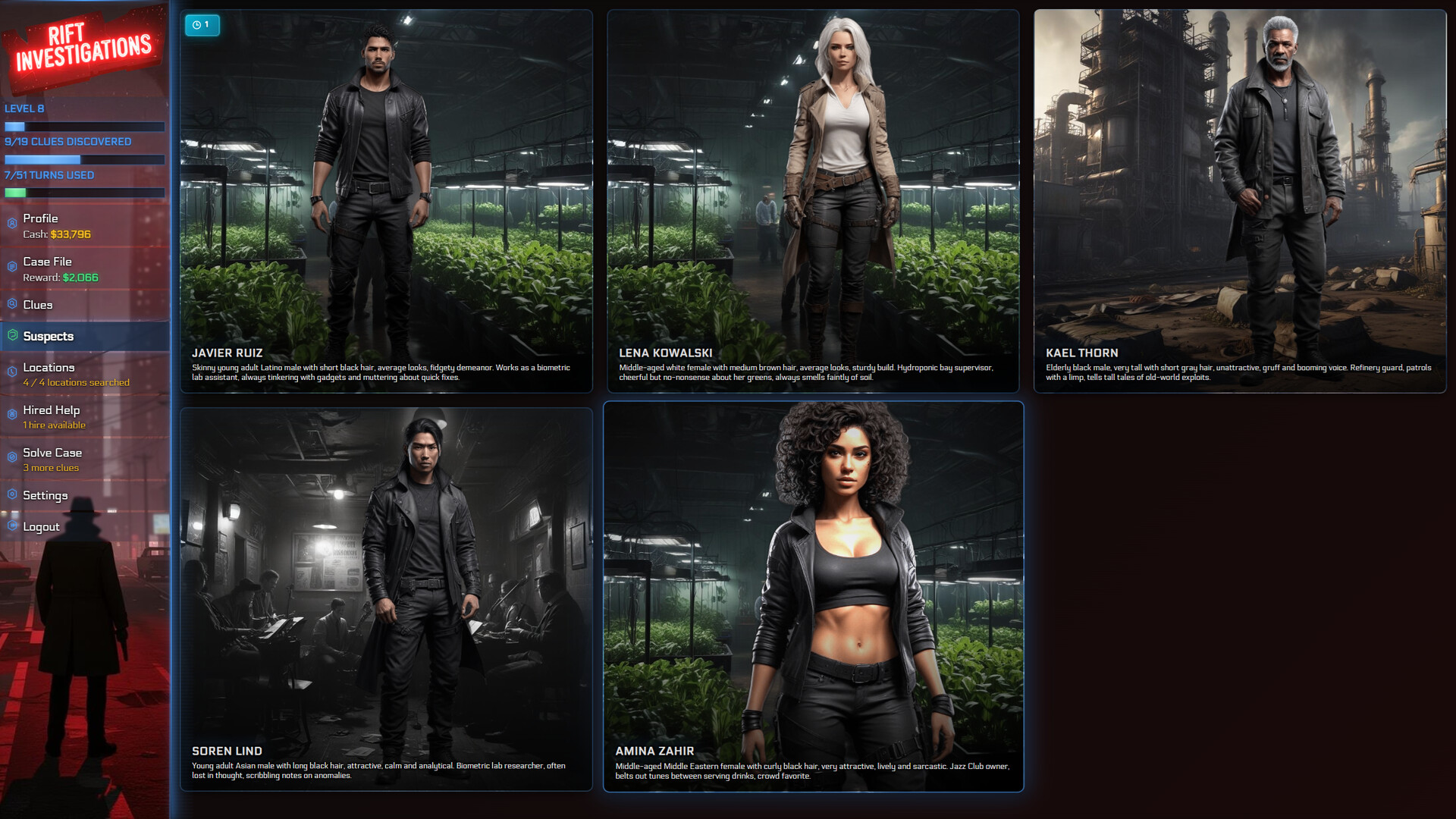 遊戲場景展示，陰暗的色調完美詮釋了黑色電影的風格。